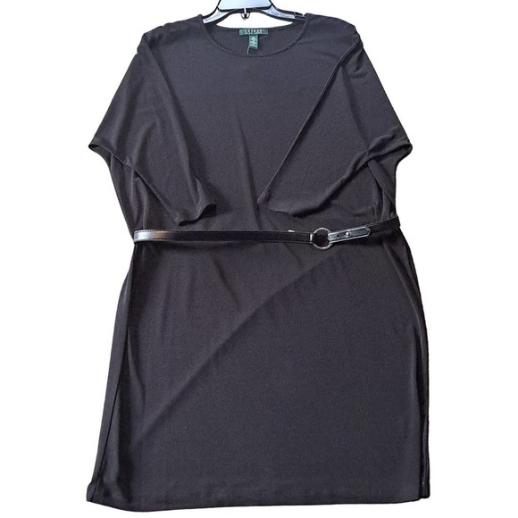 Ralph Lauren black dress Xl Plus Stretch Shift LBD Travel - Picture 1 of 5